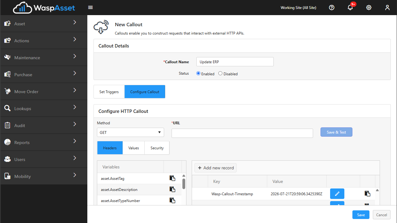 Configuring a callout’s HTTP request