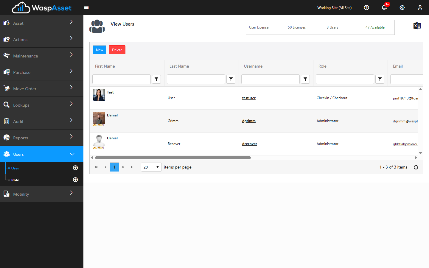 Managing users